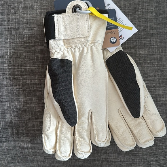 HESTRA Tarfala Gloves - ski/snowboard gloves- charcoal and cream goat leather - Picture 3 of 5